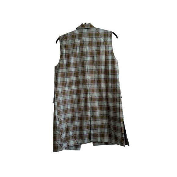 NWT  Buru Womens Sage Plaid Open Front Vest Size XS - Picture 3 of 10